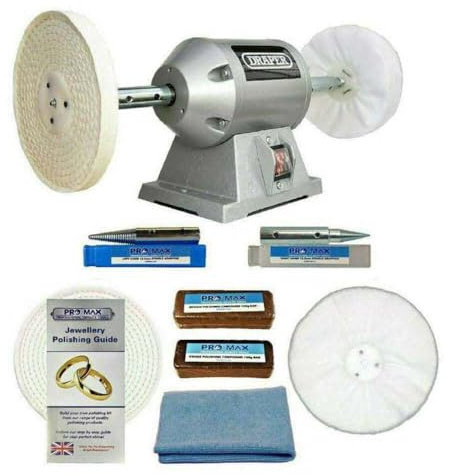 Jewellery Polishing Machine Bench Grinder 6 250W & 6 Jewellery Polishing Kit