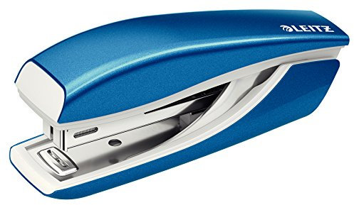 Leitz Mini-Heftgerät, 10 Blatt Tacker mit 1000 Heftklammern, Hefter aus Metall mit Kunststoffelementen, WOW Serie, Blau, 55281036