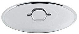Pentole Agnelli FAMA2914 Couvercle Plat avec poignée, Bord et Pont, Type Lourd en Aluminium BLTF, Argent Poli, 14 cm
