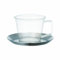 KINTO CAST 23085 Kaffeetasse und Untertasse, 220 ml, Edelstahl, hitzebeständiges Glas, spülmaschinenfest
