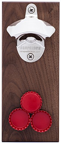 DropCatch Magnetic Wall Mounted Bottle Opener & Cap Catcher - 40 Caps