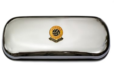 Polished chrome football club glasses case – Dundee United