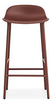 Normann Copenhagen Form Barstuhl aus Stahl und Plastik in der Farbe Rot Sitzhöhe: 65cm, Maße: 42,5cm x 42,5cm x 77cm, 602779
