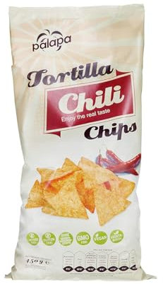 Palapa Tortilla Chips Chili | 450 gr | Mexikanischen Küche | Ohne Konservierungsstoffe | Hervorragender Geschmack | Vegan | Glutenfrei