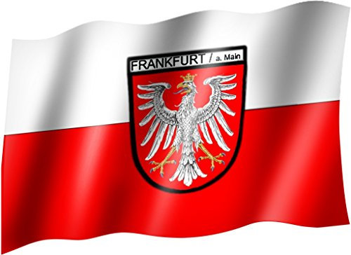 sportfanshop24 Flagge/Fahne Frankfurt AM Main Staatsflagge/Landesflagge/Hissflagge mit Ösen 150x90 cm, sehr Gute Qualität