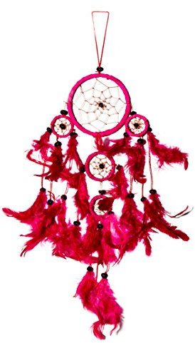 40cm x 9cm Dreamcatcher Traumfänger Pink Deko Frauen Damen Kinder