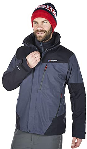Berghaus Men's Arran Shell Jacket | Durable | Breathable Rain Coat, Carbon/Black, XL