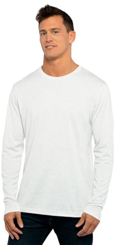 Next Level Men's Performance Blended Long Sleeve Jersey, Medium, Heather White