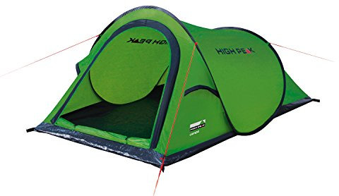High Peak Wurfzelt Campo 2, Pop Up Zelt für 2 Personen, Festivalzelt mit Wannenboden, super leichtes Schnellöffnungs-Wurfzelt, 1500 mm wasserdicht, Ventilationsystem, Moskitoschutz