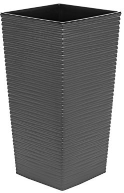 Lamela Haut 57 cm Pot de Fleur en Plastique Finezja sculpté, en Graphite
