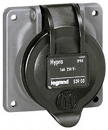 Legrand 053903 Plastique Prise de Courant Fixe à Brochage Domestique Hypra, 2P+T, 250V