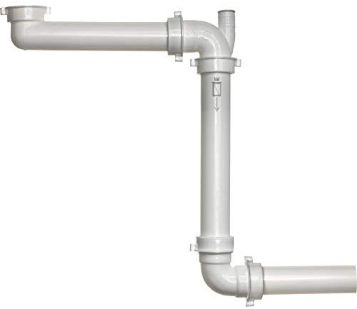 Reginox R27431 Raumspar-Siphon Panama mit Geräteanschluss 40 mm, weiß