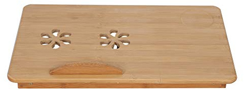 Yosoo Laptoptisch Bambus 53-58cm, höhenverstellbar | Klappbar, Schublade, Betttisch, 2.2kg