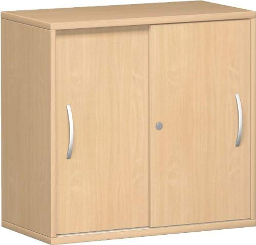 Gera Möbel S-381501-BU Anstell-Schiebetürenschrank Mailand 2 OH für Tische zum Anstellen mit Bodengleiter, 80 x 40 x 72 cm, buche