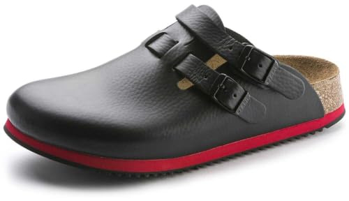 Birkenstock Zuecos para Mujer Kay SL de Piel Natural Suave Estrechos, Negro, 42 EU Estrecho