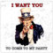 1art1 Uncle Sam I Want You to Come to My Party Poster-Sticker Tattoo Aufkleber 9x9 cm
