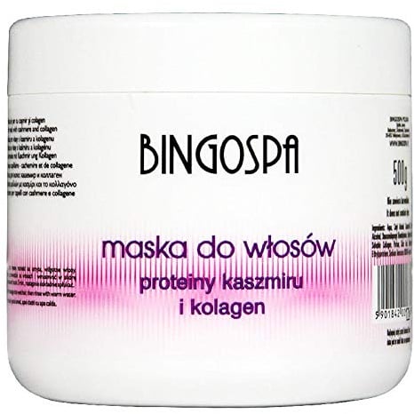 BINGOSPA Haarmaske mit Kaschmirproteinen und Kollagen fur weiches, festes und glänzendes Haar, Haarhydration - 500 g