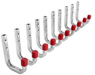 Gedotec Crochet mural en acier galvanisé | 50 Crochets de fixation à visser | Dimensions du crochet de montage : (A x B) 80 x 120 mm | Capacité de charge : 45 kg | 50 Pièces