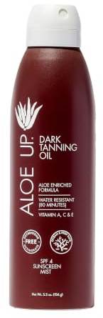 Aloe Up Tanning Oil Spray SPF 4, Aloe Vera, 6 oz