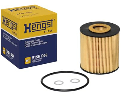 HENGST - Ölfilter E15H D59 - Öl-Filtereinsatz für KFZ | Hochwertiger Motorölfilter für KFZ mit Otto- oder Dieselmotor - Robuster Ölfilter mit hoher Schmutzaufnahmefähigkeit