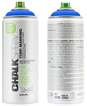 Montana Cans Chalk Spray Paint BLUE Temporary Marking Eco-Friendly