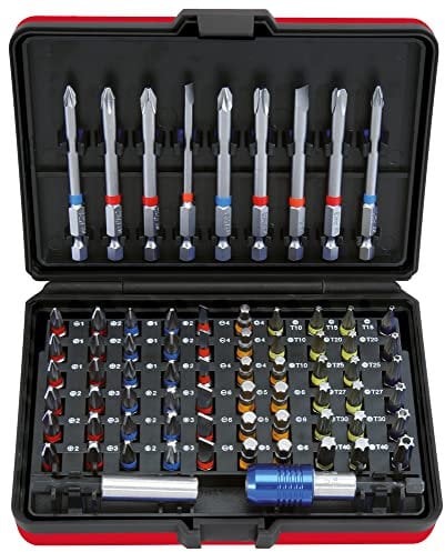 KS Tools 918.3030 Torsionplus - Satz 30 farbcodierte Schraubendreherbits mit Griffverlängerung/-adapter.