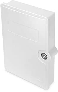 DIGITUS LWL-Distributionsbox für Außen – für 6 SC-Duplex-Kupplungen – Grau | IP65 Schutzklasse – 2x PG21, 1x PG13,5 Kabeleingänge – integrierter Glasfaser-Spleißhalter – abschließbar