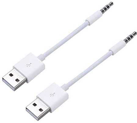 JSER, 2 cavi da USB tipo A maschio a jack AUX maschio da 3,5 mm, connettori per cuffie audio