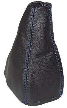 Für Saab 9–3 93 SS 2003 + manuell Schaltsack Schaltsack schwarz Italienisches Leder mit Blau Stich