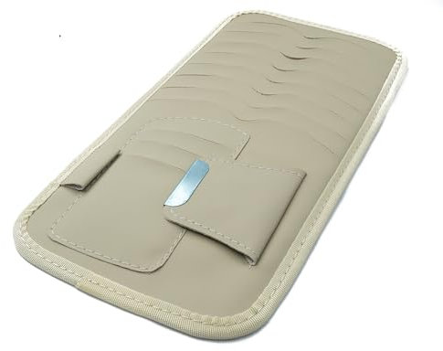 System-S CD/DVD Sonnenblenden-Halterung Auto KFZ CD Halter Organizer Aufbewahrung Tasche in Beige