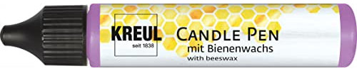 KREUL 49708 - Candle Pen, violett, 29 ml, Kerzenstift mit feiner Malspitze, Farbe mit Bienenwachs zum Verzieren & Bemalen von Kerzen
