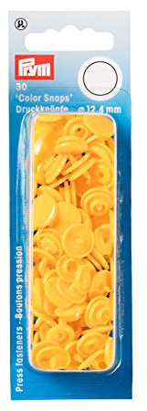 Prym 393110 Nähfrei Druckknopf Color Snaps rund 12,4 mm gelb, Kunststoff, 12.4 mm cm