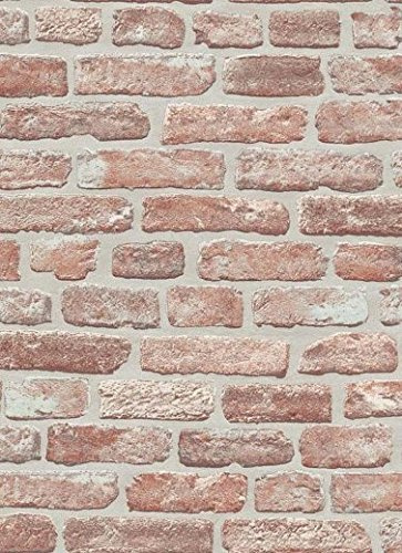 6939-06 - Brick - Effect - Wall - Red - Textured - Wallpaper