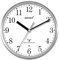 Amms Compact MSF Signal Radio Controlled Brushed Aluminium Metal Cased White Dial Non Ticking Sweeping Seconds Quartz Wall Clock