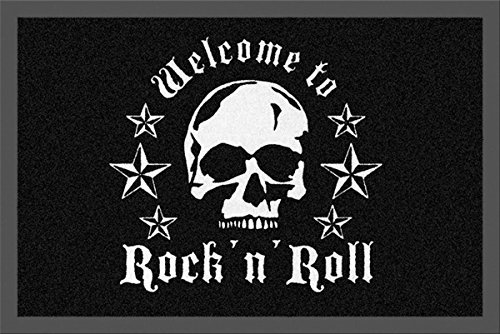 Close Up Skull Fußmatte Welcome to Rock 'n' Roll (40x 60cm)