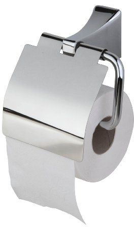 Haceka 1143615 Toilettenpapierhalter, mit Klappe, im Art-déco-Stil, Edelstahl