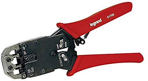 Legrand 051709 Pince à Sertir pour Fiches RJ45 à 2 Points de Sertissage en Acier Haute Résistance