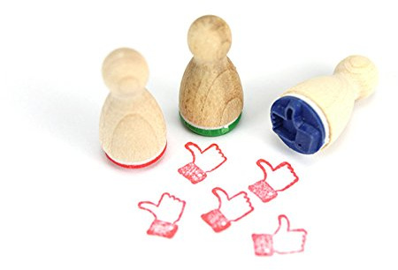 Stemplino® Ministempel - Motiv: Daumen hoch - 12mm Durchmesser - Holzstempel Stempel Bullet Journal Like Stempel