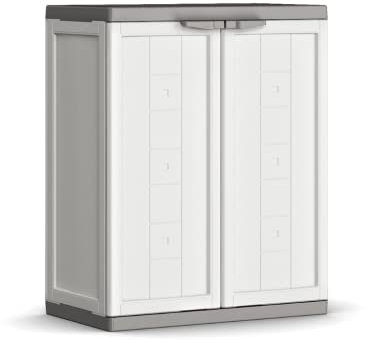 Keter Armadio Jolly Basso, 1 Ripiano Regolabile, Bianco/Grigio, 68x39x85H cm