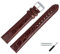 MARBURGER Uhrenarmband 22mm Leder Braun Silber XL Kroko Prägung Mit Naht - Montage Set 6812231000120