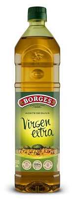 Borges - Aceite de Oliva Virgen Extra - Bajo en grasas saturadas - AOVE prensado en frío - Botella 100% Reciclable - adecuado para aliñar y cocinar - 1 Litro