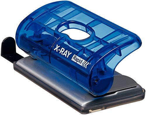 Rapid Kleiner Bürolocher EC10, Kunststoff/Metall, 10 Blatt, Blisterverp., transp. blau
