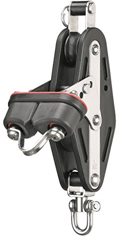 Großschotblock Gleitlager 12 mm - 2 Rollen, Wirbel, Hundsfott, Schotklemme