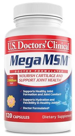 U.S. Doctors’ Clinical Mega MSM Supplement for Joints with MSM + Vitamin C + Collagen and Neem - Clinically Proven to Promote Cartilage Tendon & Ligament Health (1 Month Supply – 120 Capsules)