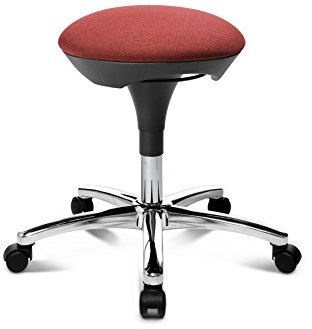 TOPSTAR Hocker Hoc 20 Bordeaux - Rollhocker Drehhocker mit Teppichbodenrollen