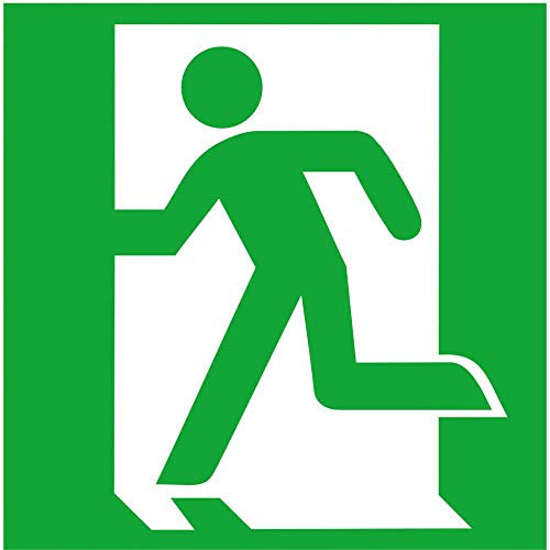 Betriebsausstattung24® Format 4044589004802 - Rettungsz. 150- x 150- mm.fol.rett.weg/notausg. LINKS