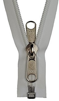 YKK starker Reißverschluss 140 cm 10 mm Spirale Doppelgriffschieber für Persenning Zelte Rohweiß hell Elfenbein