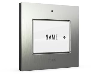 m-e Edelstahl-Klingeltaster 1-Familie Namensschild mit Beleuchtungsautomatik, Downlights zuschaltbar KTE-1