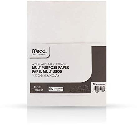 Mead 39100 Schreibpapier, 21 x 27,9 cm, Briefgröße, Weiß, 100 Blatt