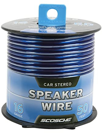 Scosche KS1650CS 16 Gauge CCA Car Stereo Speaker Wire - 50 Foot Spool